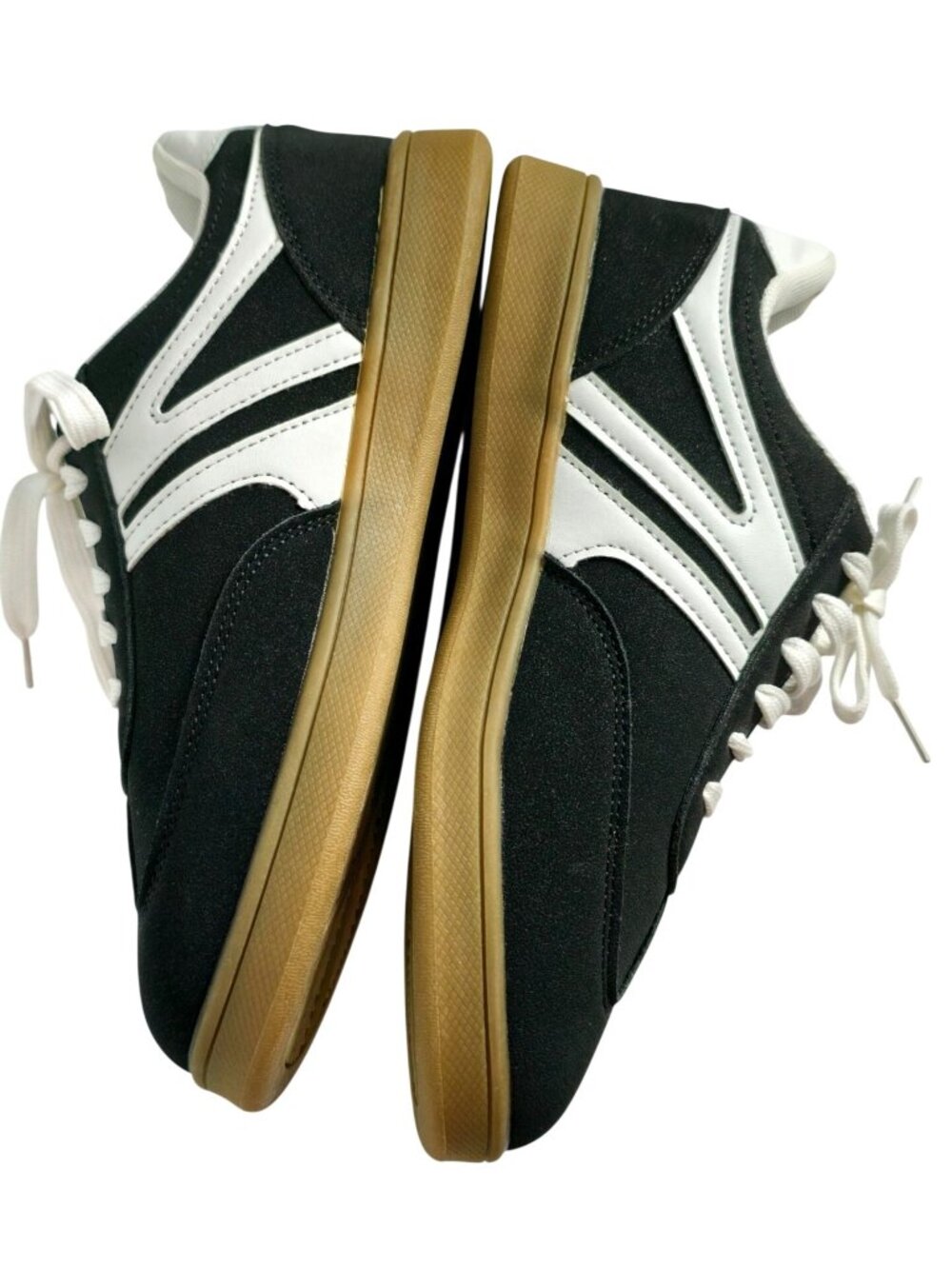 Womens 9 Vtg Athletic Sneakers Black White Lace-Up Fashion Comfortable Casual - Picture 9 of 11